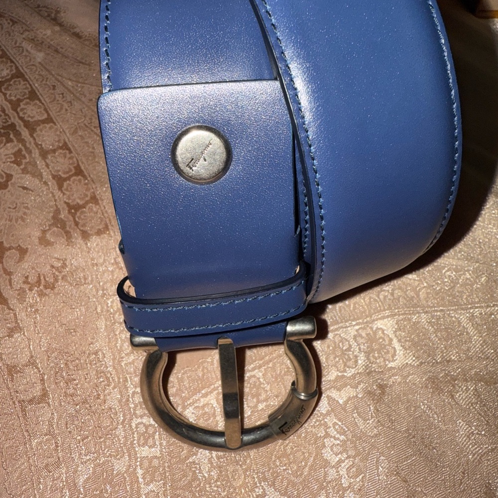 Salvatore Ferragamo Blue Silver Belt Classic Design - Picture 3 of 9